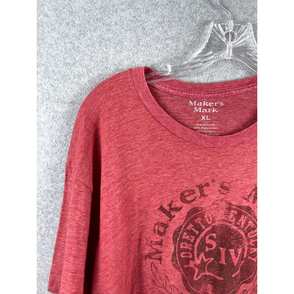 Makers Mark Shirt Size‎ XL Red Short Sleeve Liquor Beer Alcohol Brand Logo Tee - Picture 2 of 8